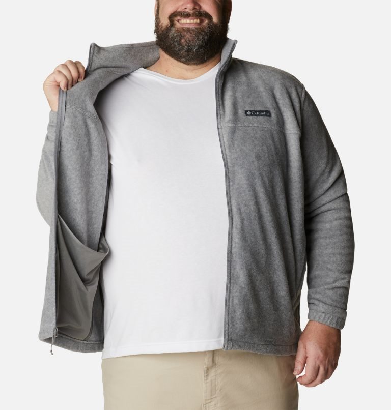 Men's Columbia Steens Mountain 2.0 Full Zip Fleece Jackets Grey | Plus Size CA-B63L8